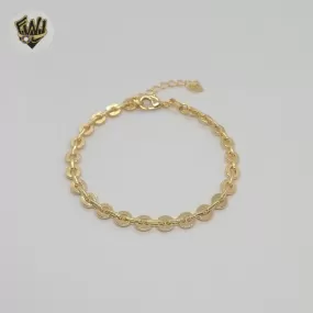 (1-0494-1) Gold Laminate - 5.5mm Circles Link Bracelet - BGF