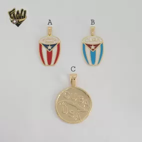 (1-2370-1) Gold Laminate - Flag Pendants - BGF