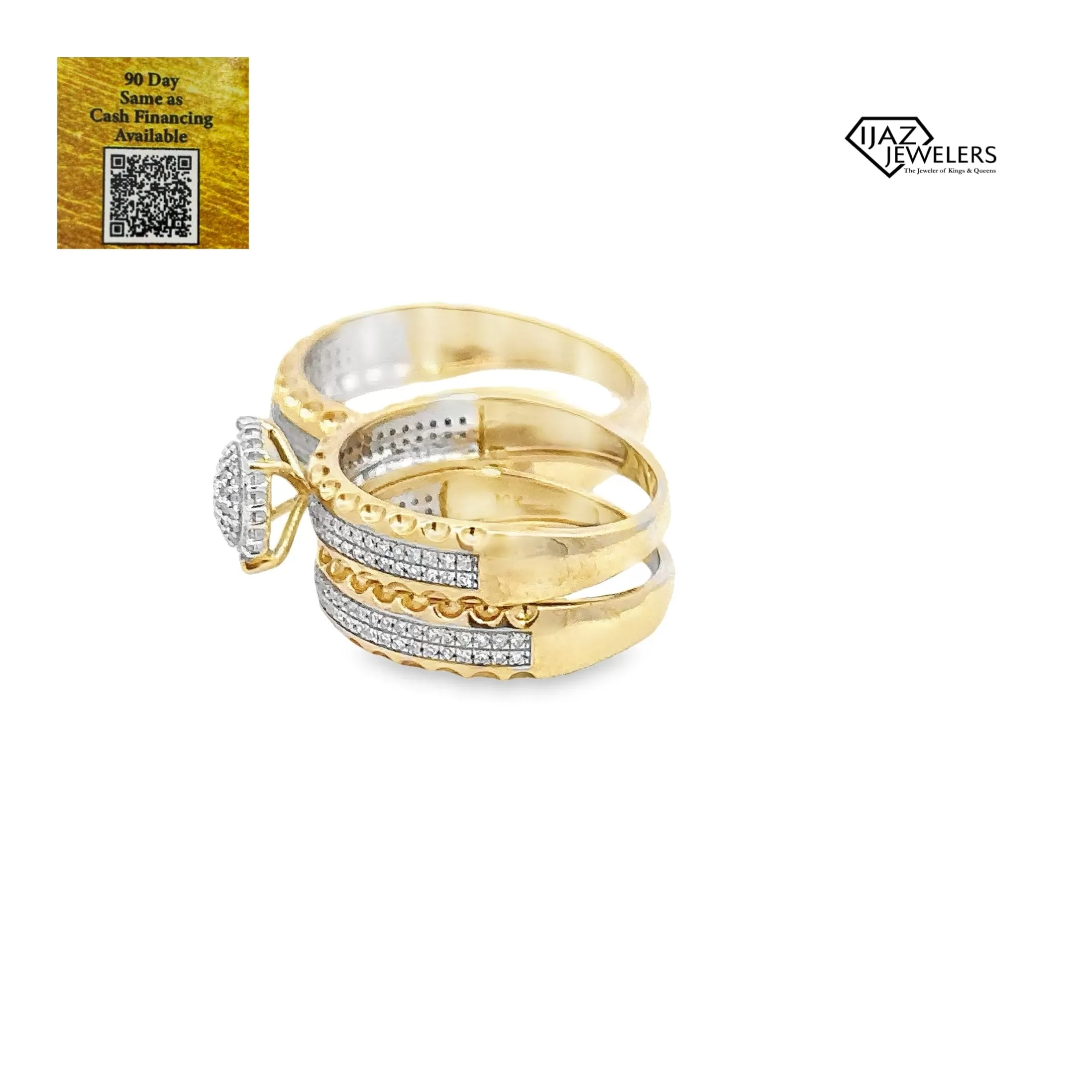 10K Gold 0.48 CTW Diamond Wedding Trio Set