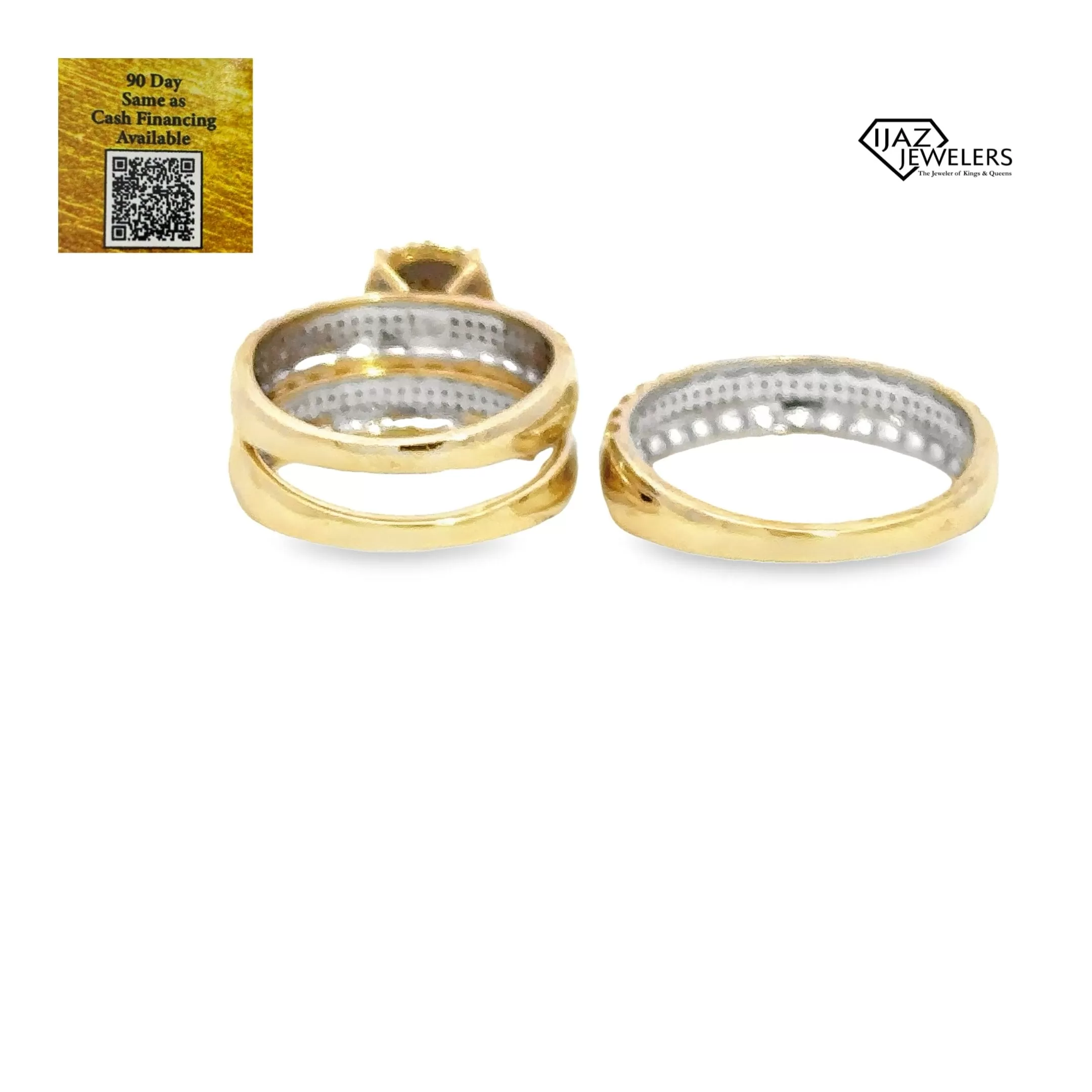 10K Gold 0.48 CTW Diamond Wedding Trio Set