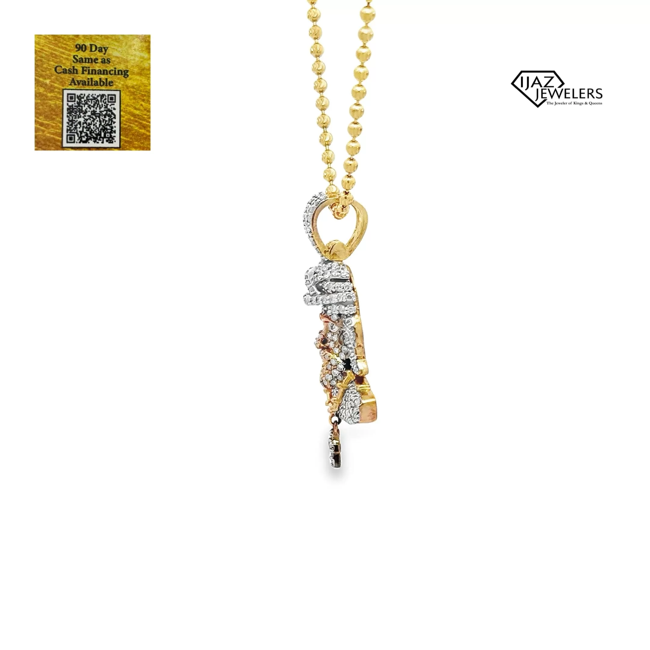 10K gold 0.92 CTW Diamond Jesus Charm