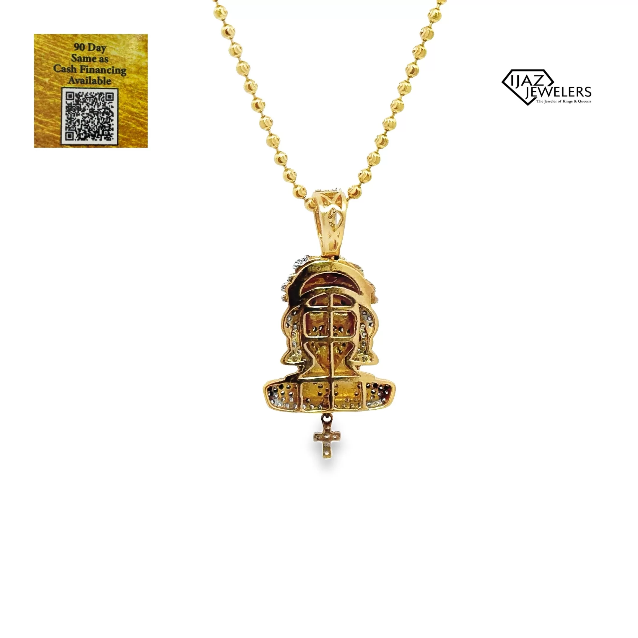 10K gold 0.92 CTW Diamond Jesus Charm