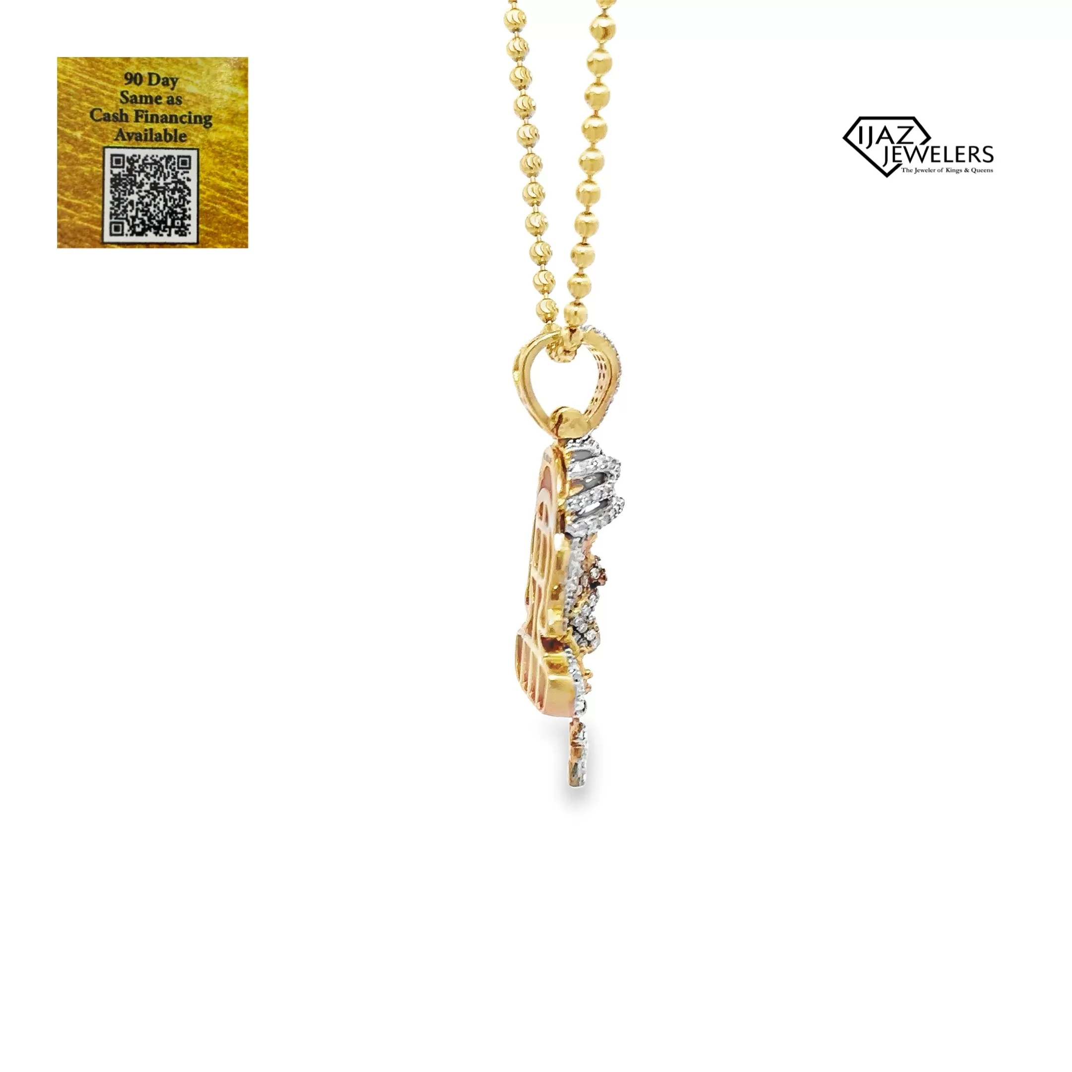 10K gold 0.92 CTW Diamond Jesus Charm