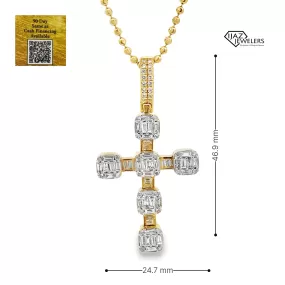 10K Gold 1.51 CTW Diamond Cross Charm