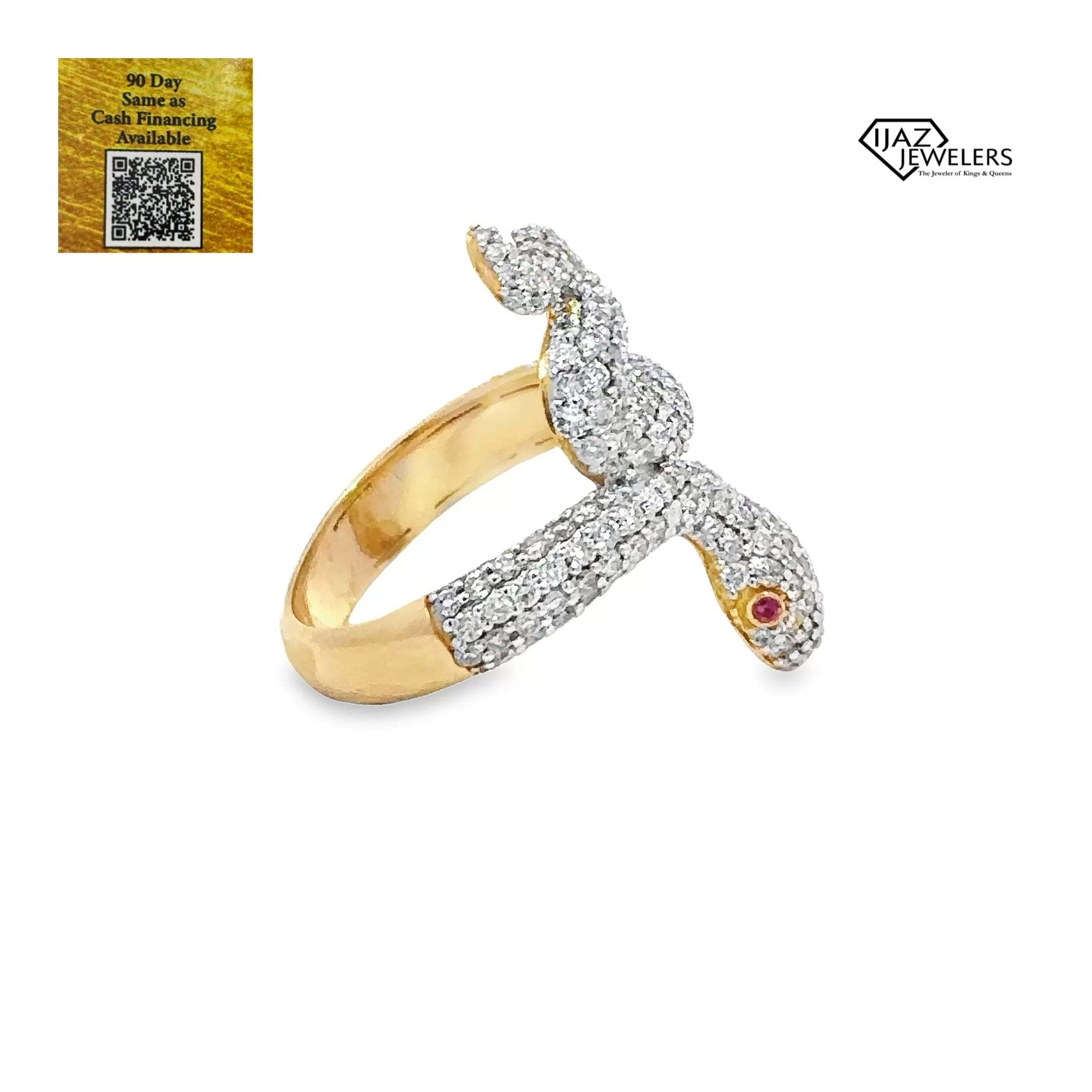 10K Gold 1.67 CTW Diamond Snake Ring