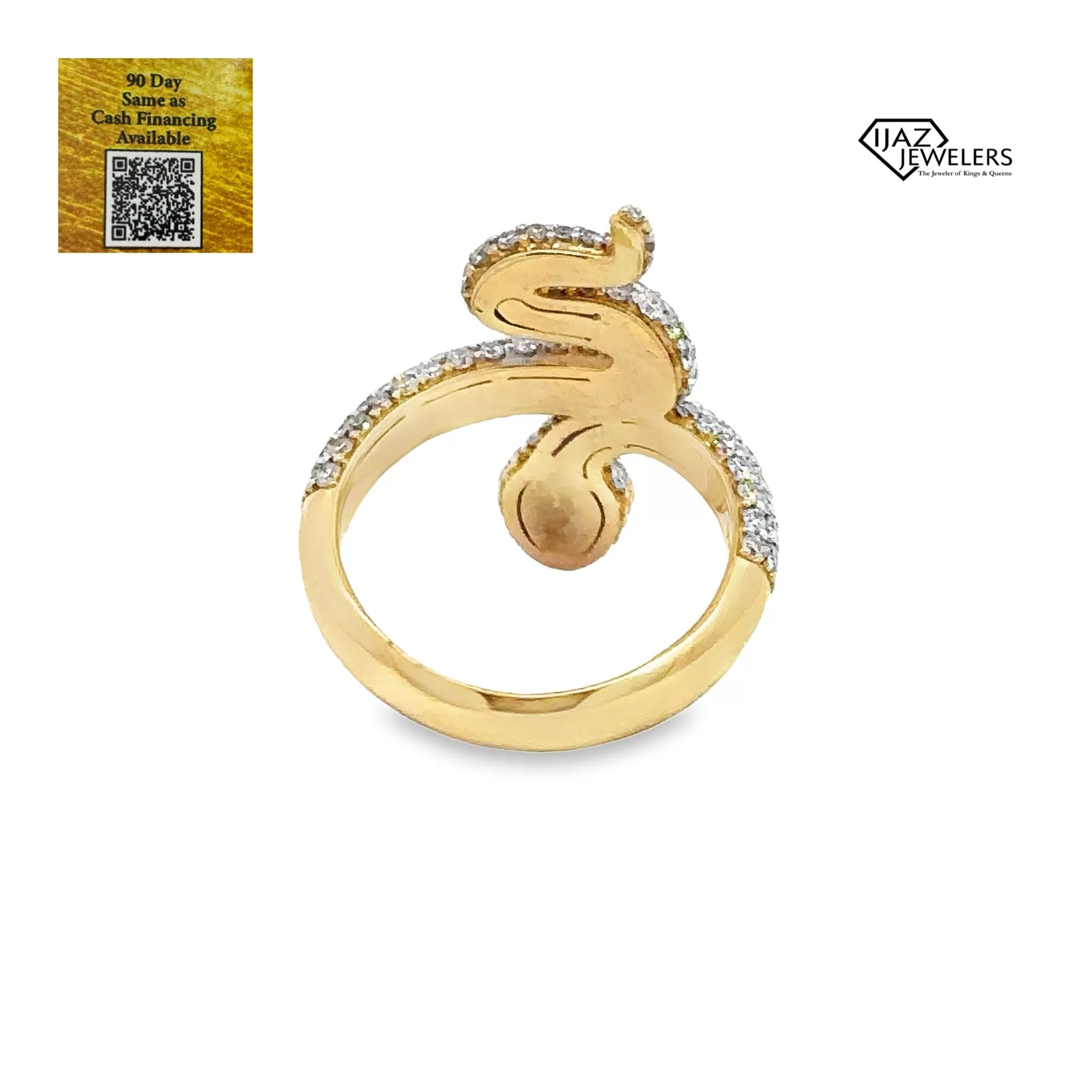 10K Gold 1.67 CTW Diamond Snake Ring