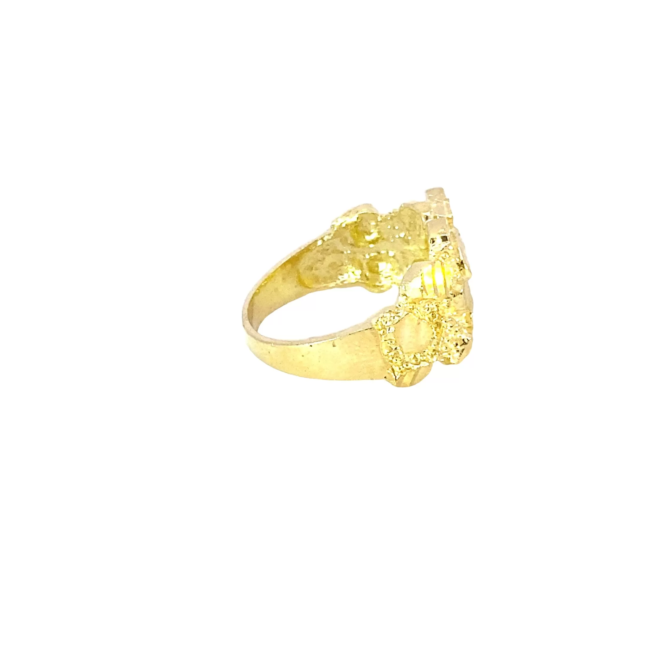 10K Gold Cross Nugget Ring 5.2 Grams