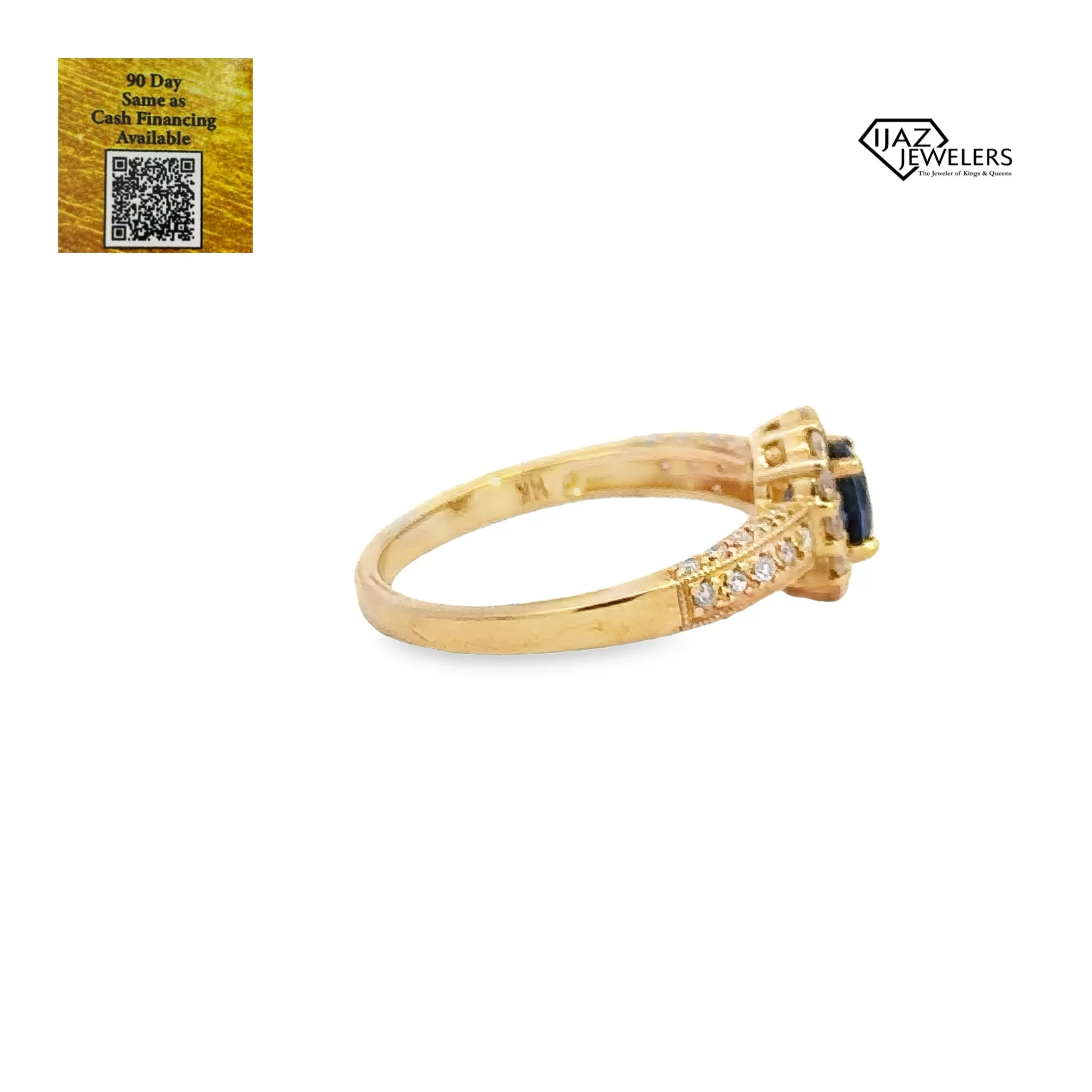 14K Gold Diamond Sapphire Ring