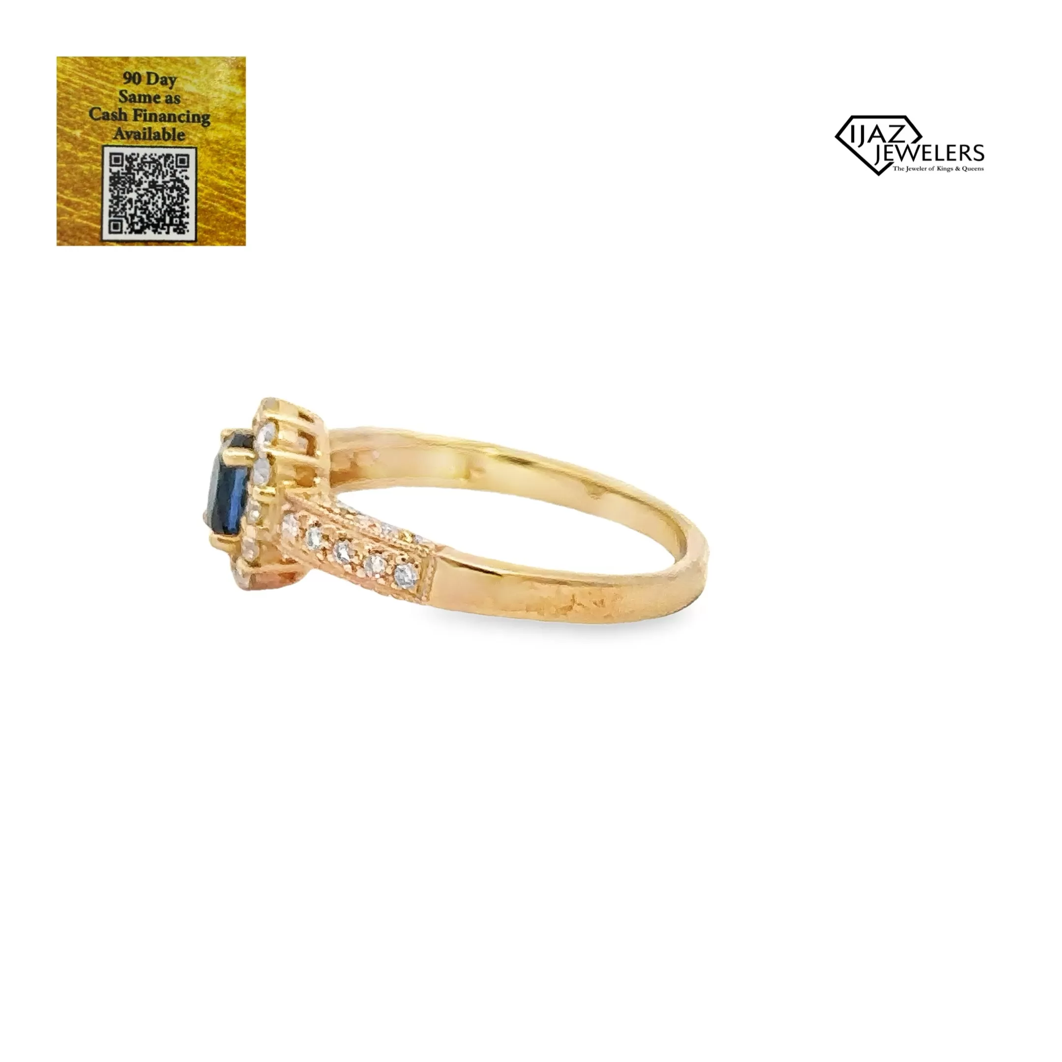 14K Gold Diamond Sapphire Ring