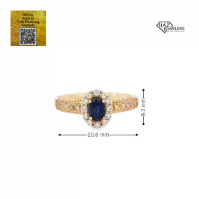 14K Gold Diamond Sapphire Ring