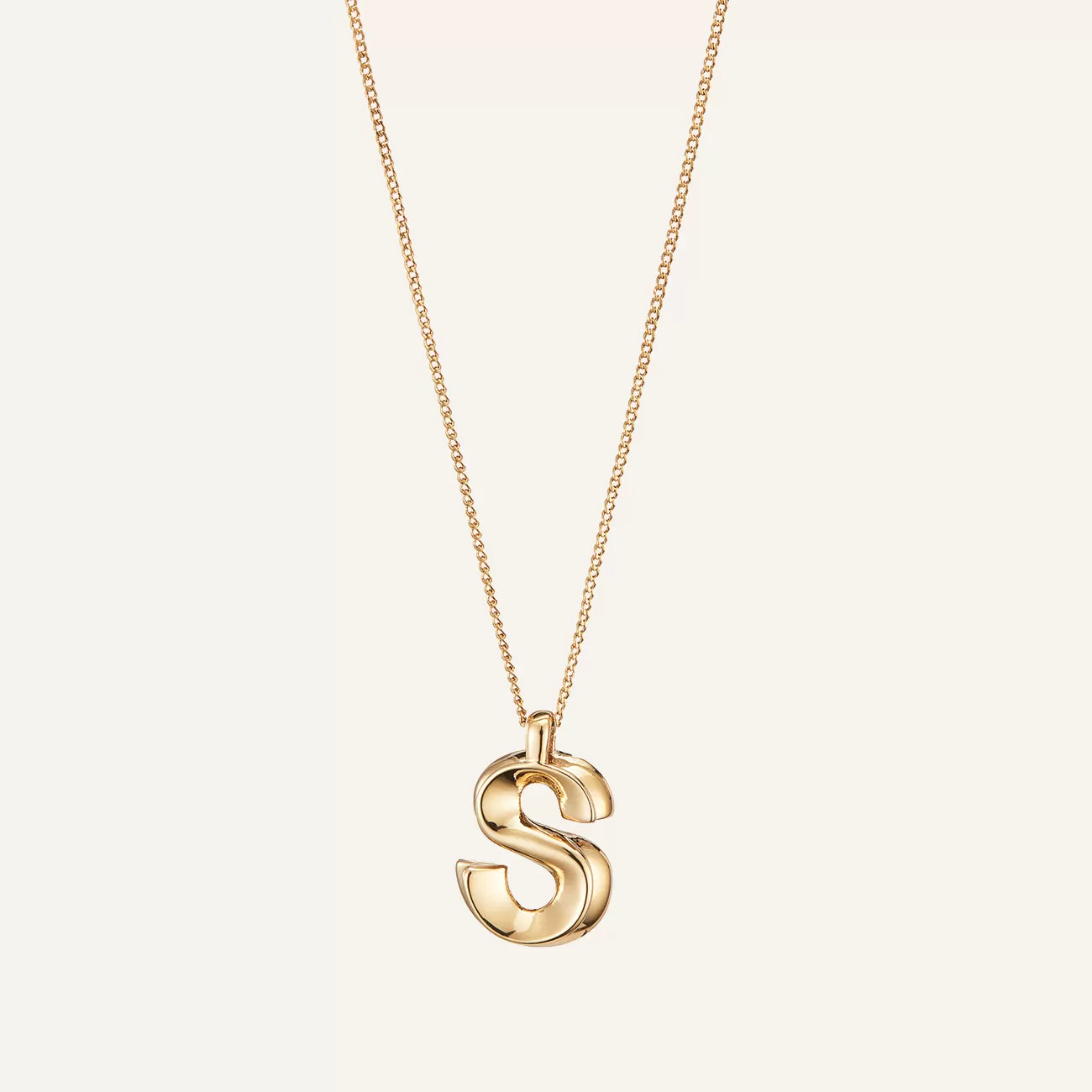 14k Gold Plated Monogram Necklace - S