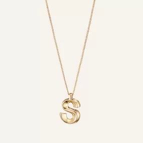 14k Gold Plated Monogram Necklace - S