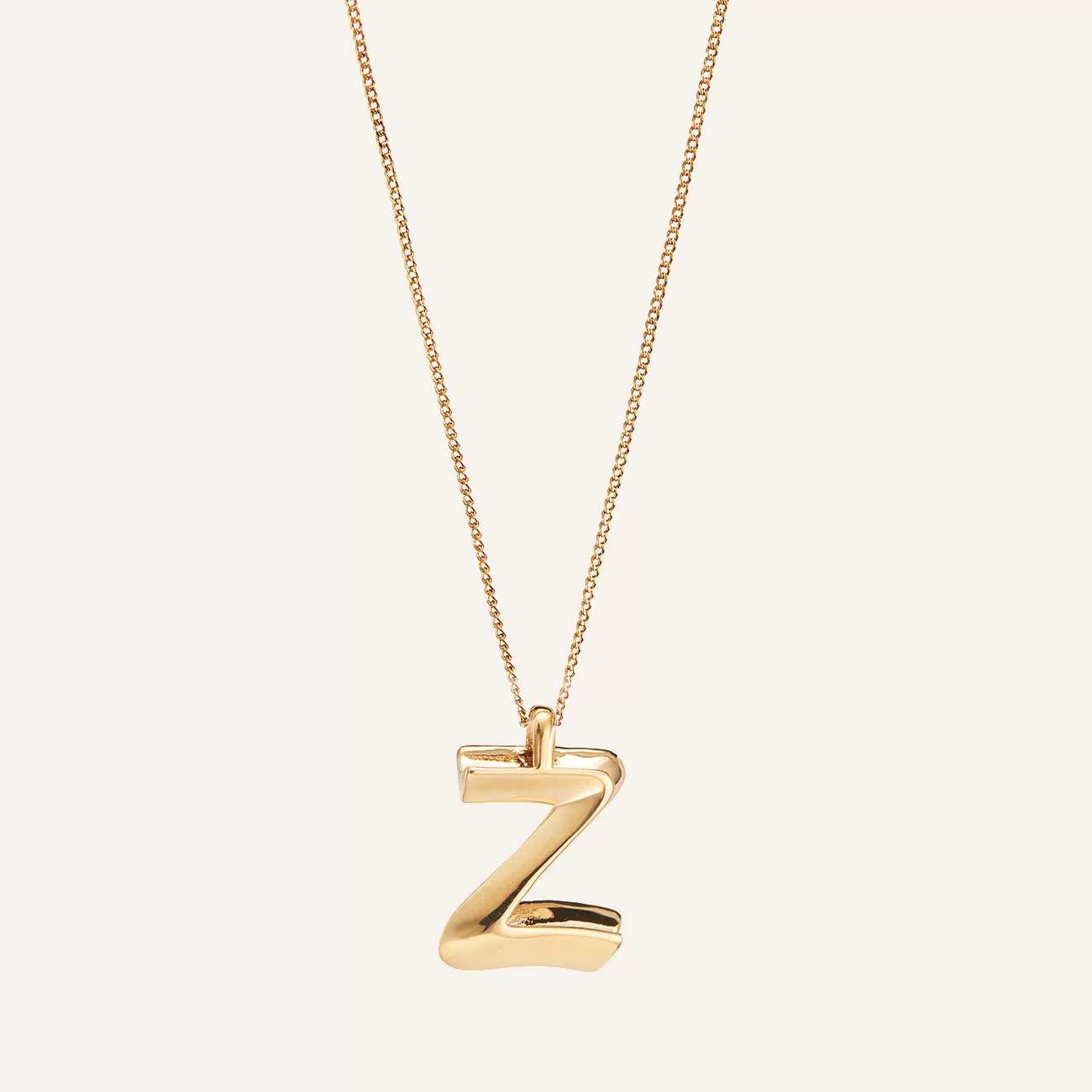 14k Gold Plated Monogram Necklace - Z