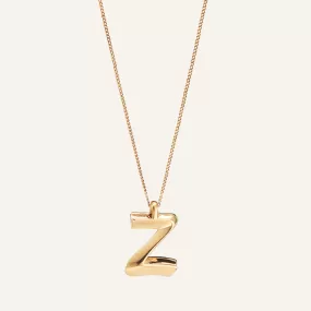 14k Gold Plated Monogram Necklace - Z