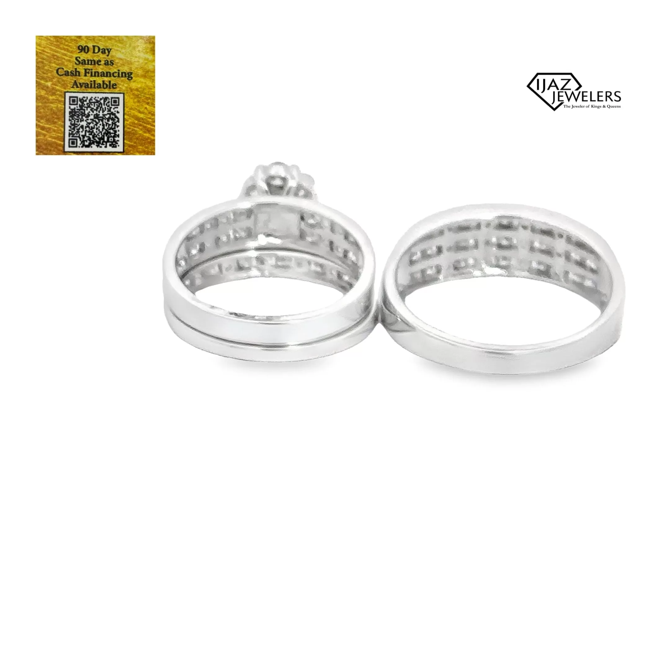 14K White Gold 1.78 CTW Diamond Wedding Trio Set