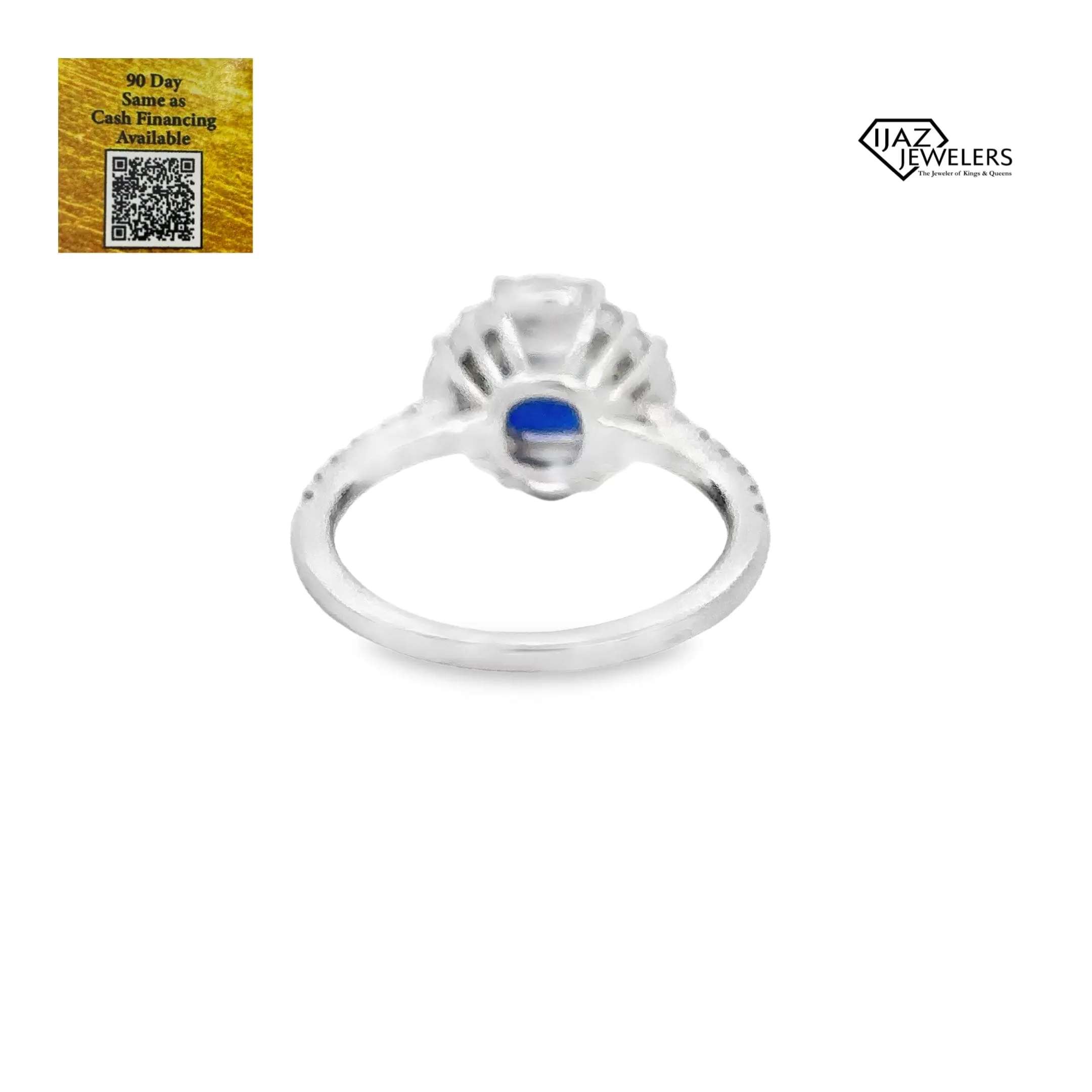 18K White Gold Diamond, Sapphire Ring