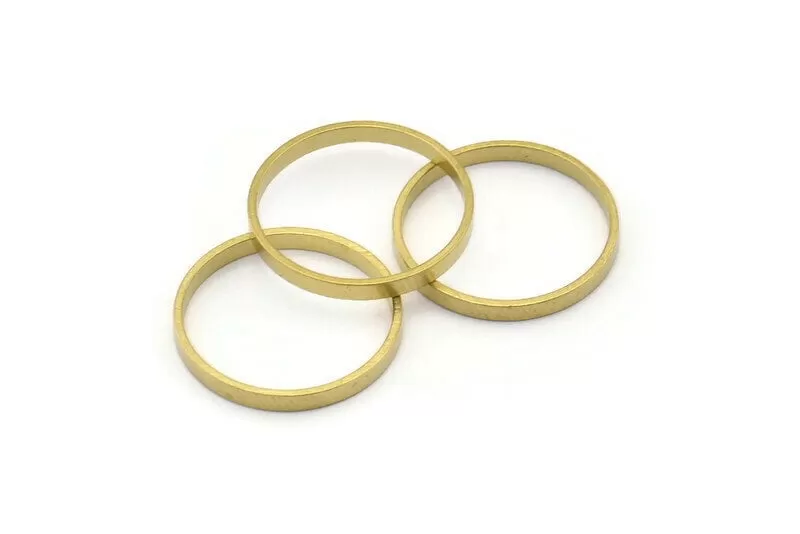 19mm Circle Connectors - 25 Raw Brass Circle Connectors (19x0.8x2mm) D0311