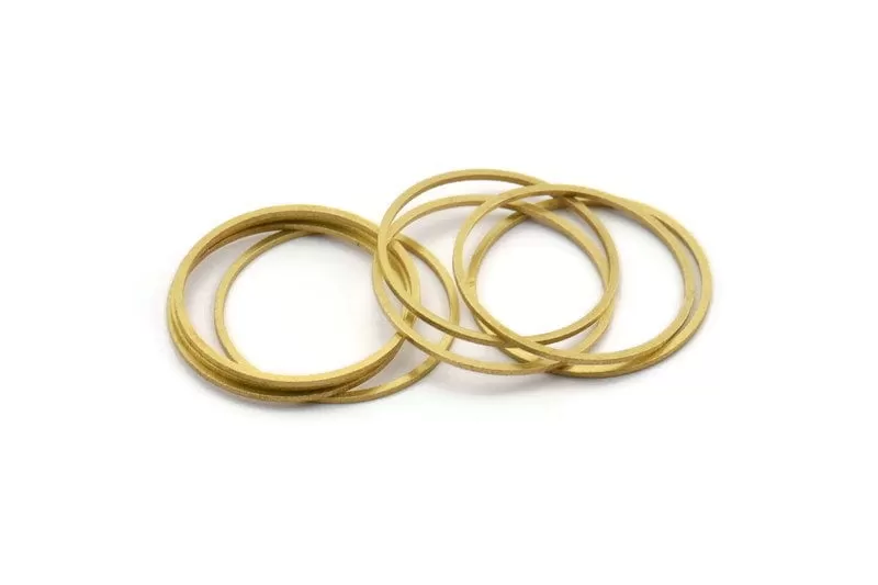 25mm Circle Connectors - 24 Raw Brass Circle Connectors (25x1x0.80mm) A6219