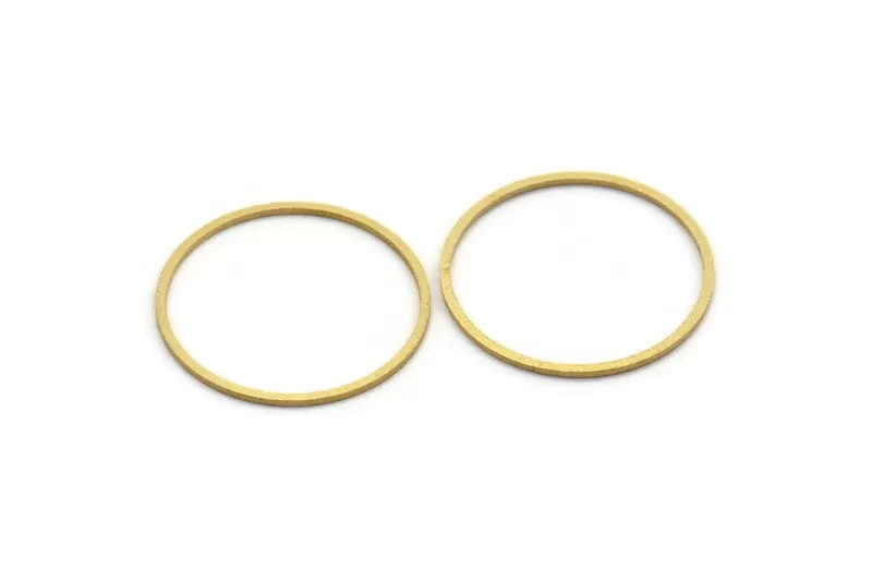 25mm Circle Connectors - 24 Raw Brass Circle Connectors (25x1x0.80mm) A6219