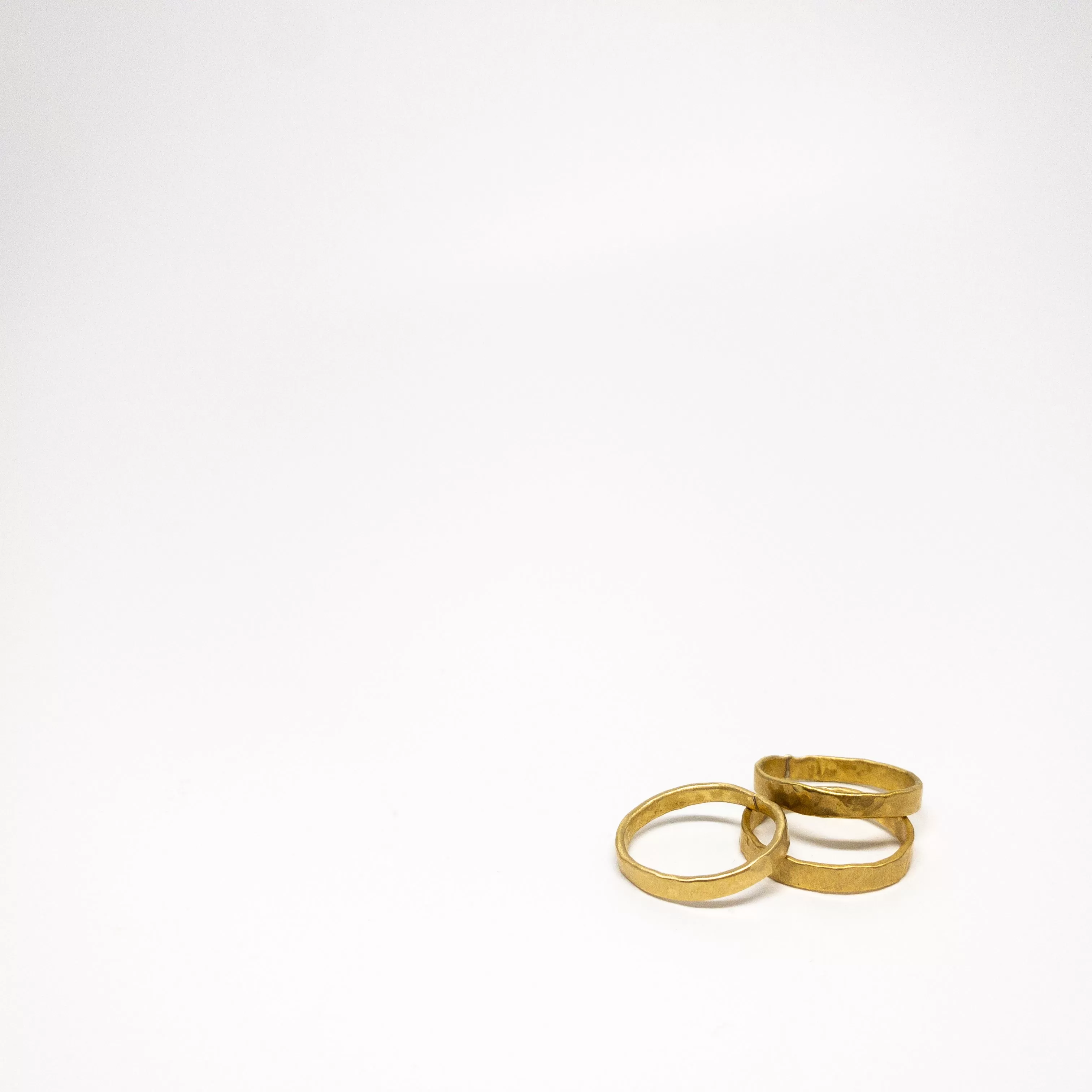 3 Times Hammered Rings : Brass