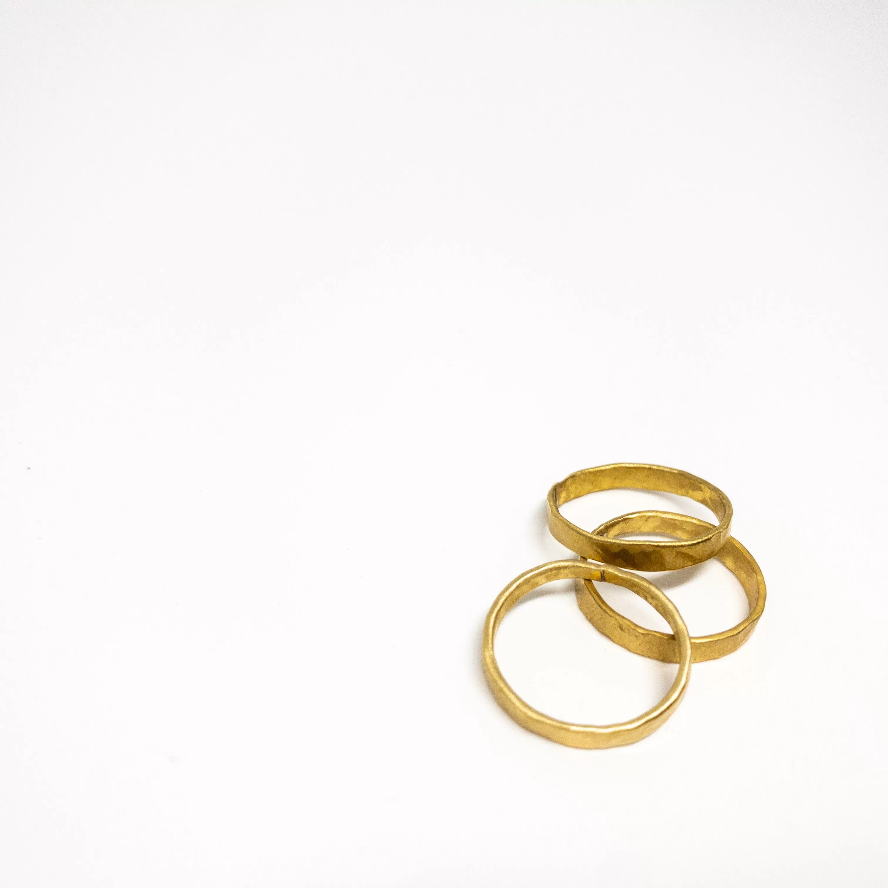 3 Times Hammered Rings : Brass