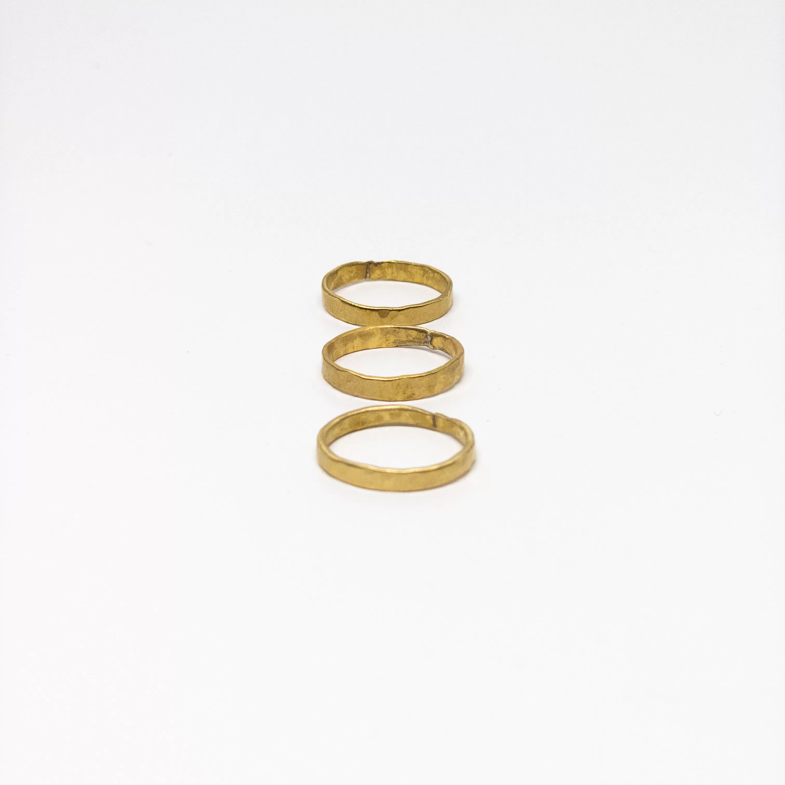 3 Times Hammered Rings : Brass