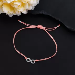 Accessorize London Women's Pink Eternity Friendship Bracelet