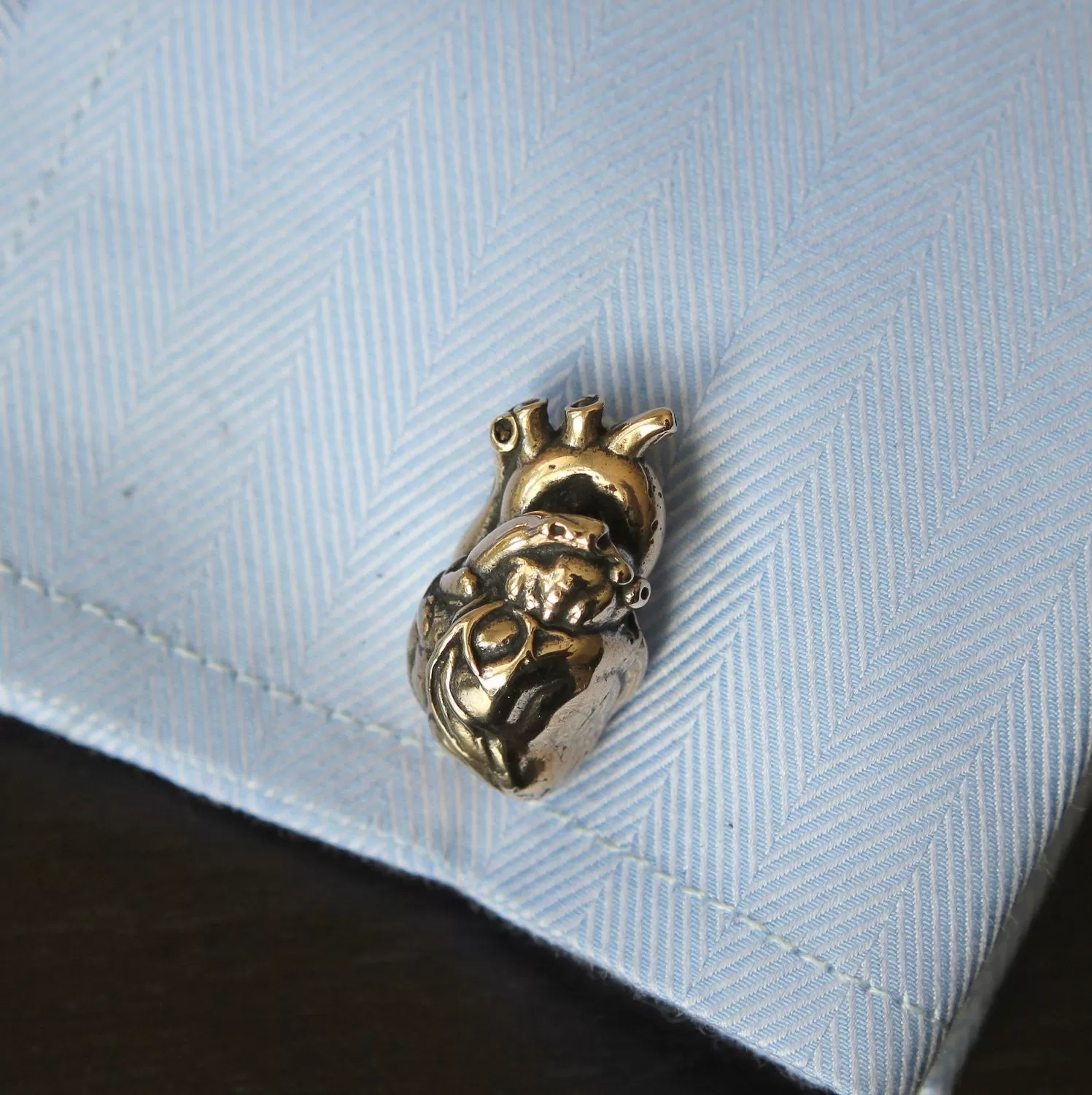 Anatomical Human Heart Cuff Links