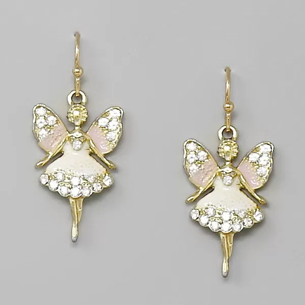 Angel Enamel Dangle Earrings