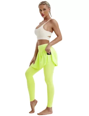 Athletic Tennis Golf Skort with Pocket Shorts neonyellow