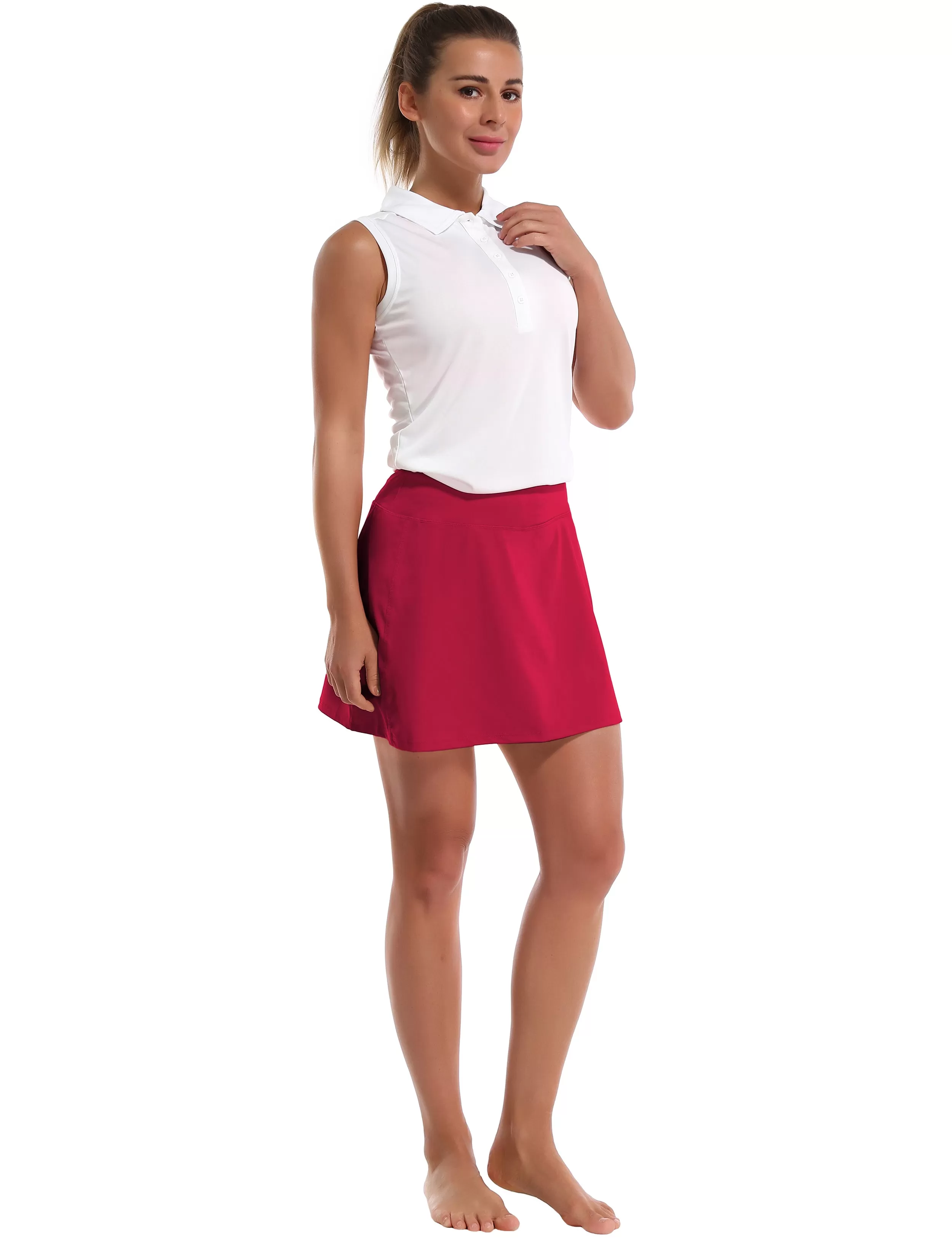 Athletic Tennis Golf Skort with Pockets Shorts rosecoral