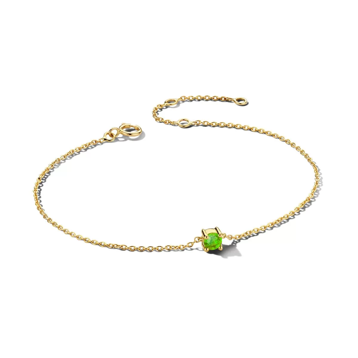 August Birthstone Bracelet 14K Yellow Gold