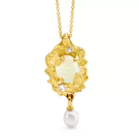 Australian South Sea Pearl and Opal Pendant