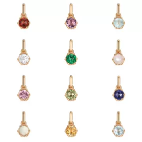 Birthstone Gold Heart Prong-Set Pendants