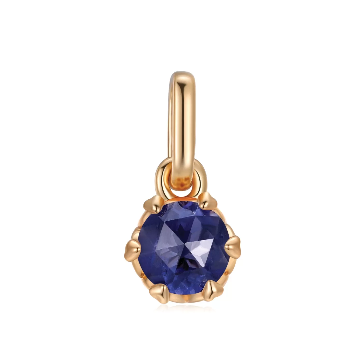 Birthstone Gold Heart Prong-Set Pendants