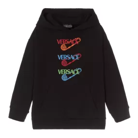 Black & Multicolor Pins Hoodie