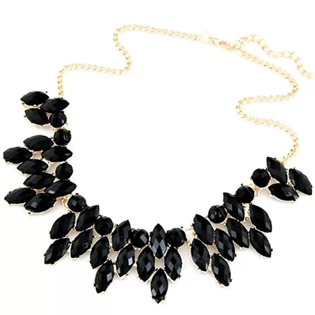 Black Crystal Collar Necklace