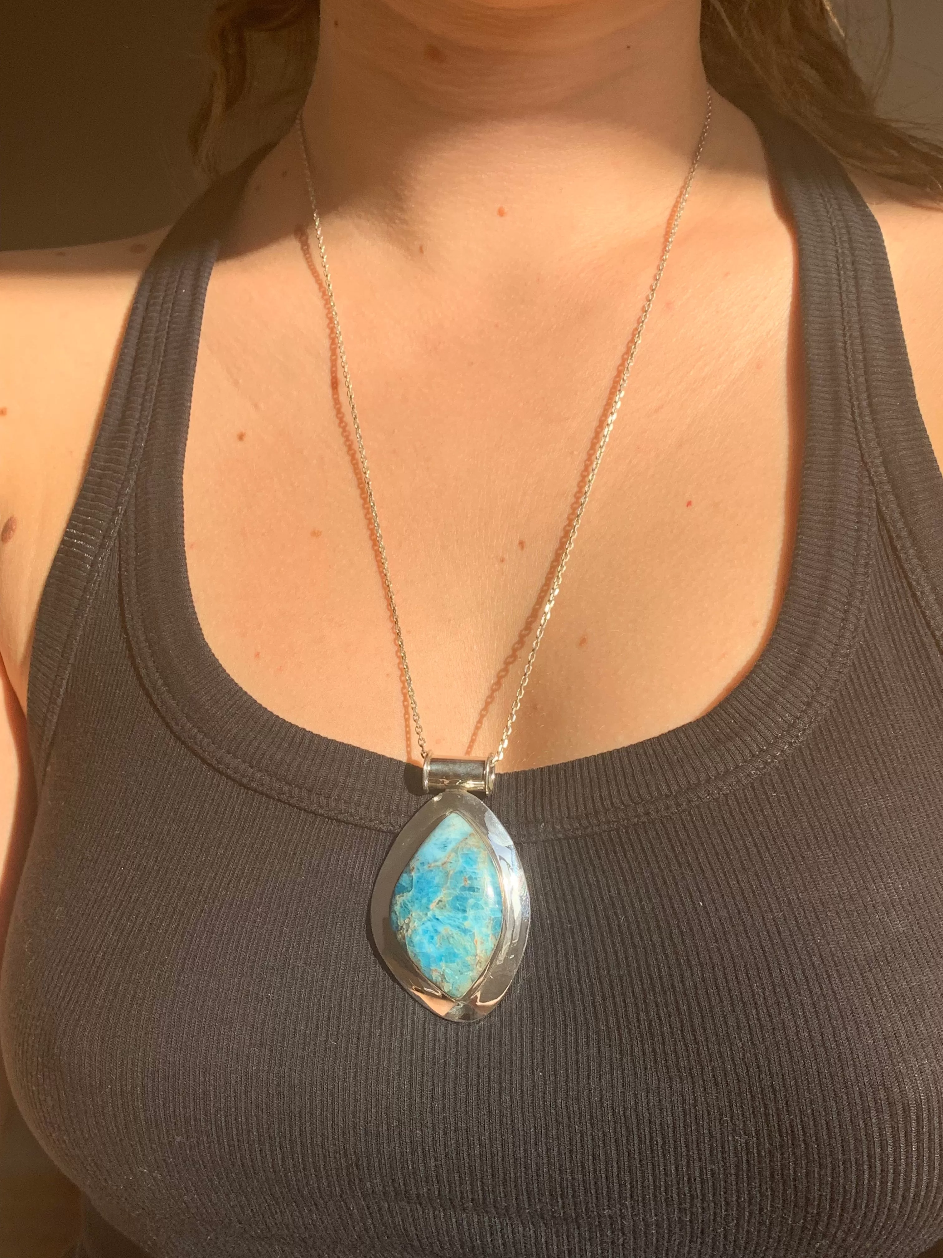 Blue Apatite Gaia Pendant - Freeform