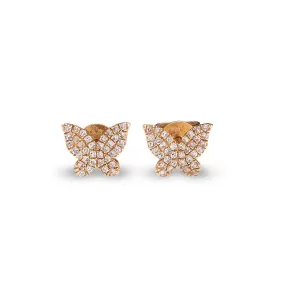 Butterfly Diamond Stud Earrings