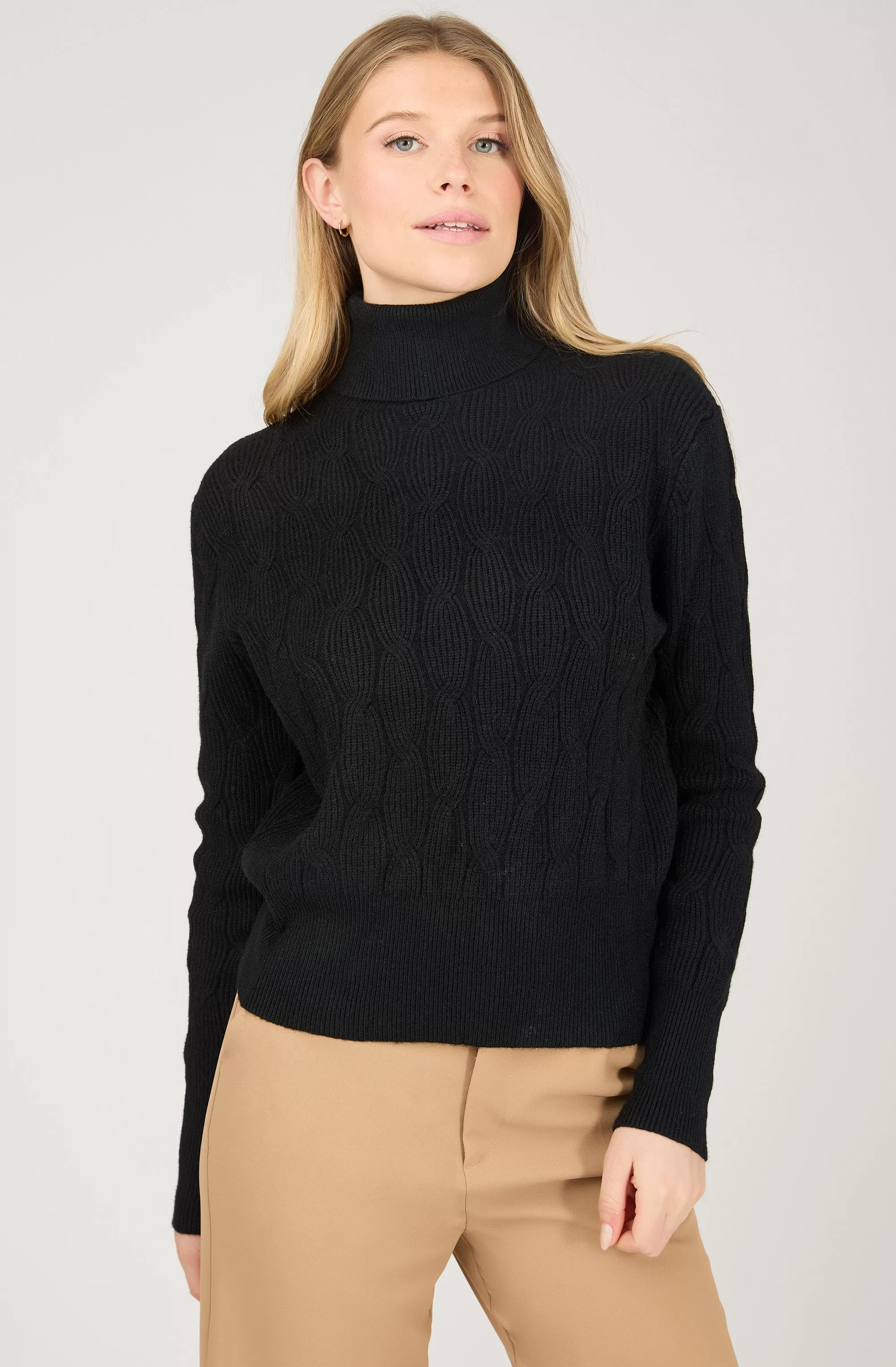 Cable Knit Turtleneck Sweater