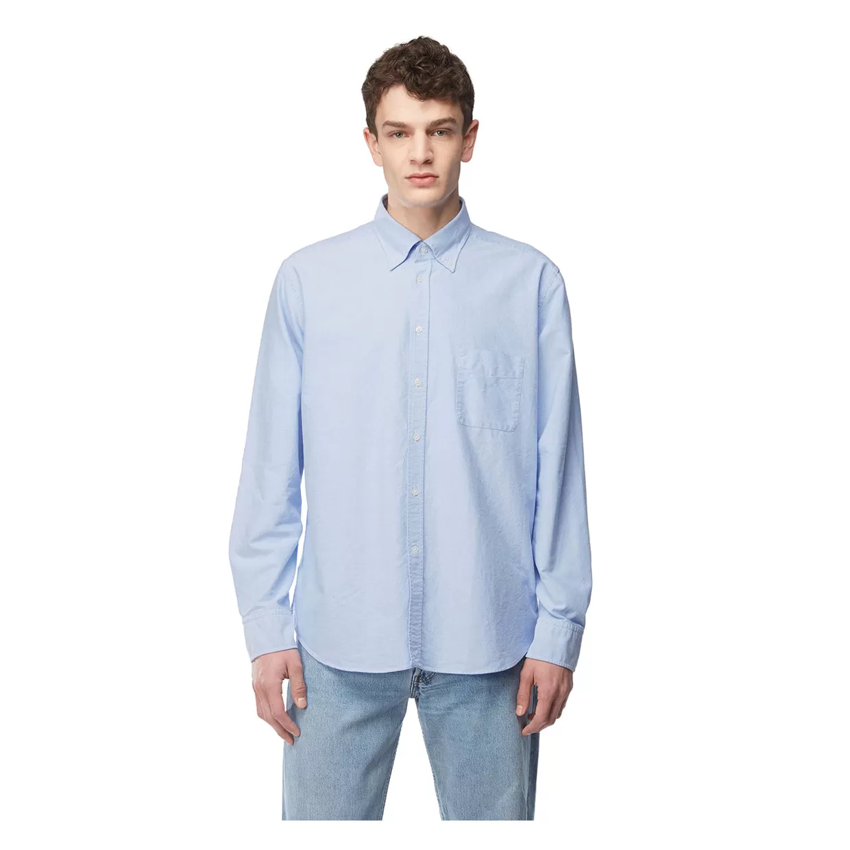 Camicia Baracuta Washed Oxford Celeste