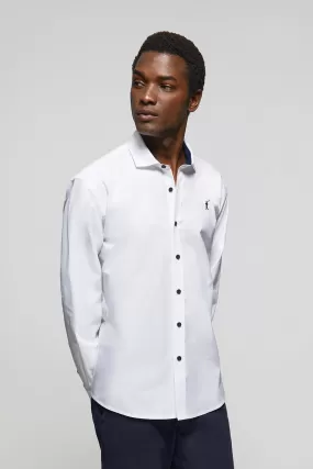 Camisa blanca Oxford con contrastes y logo Rigby Go