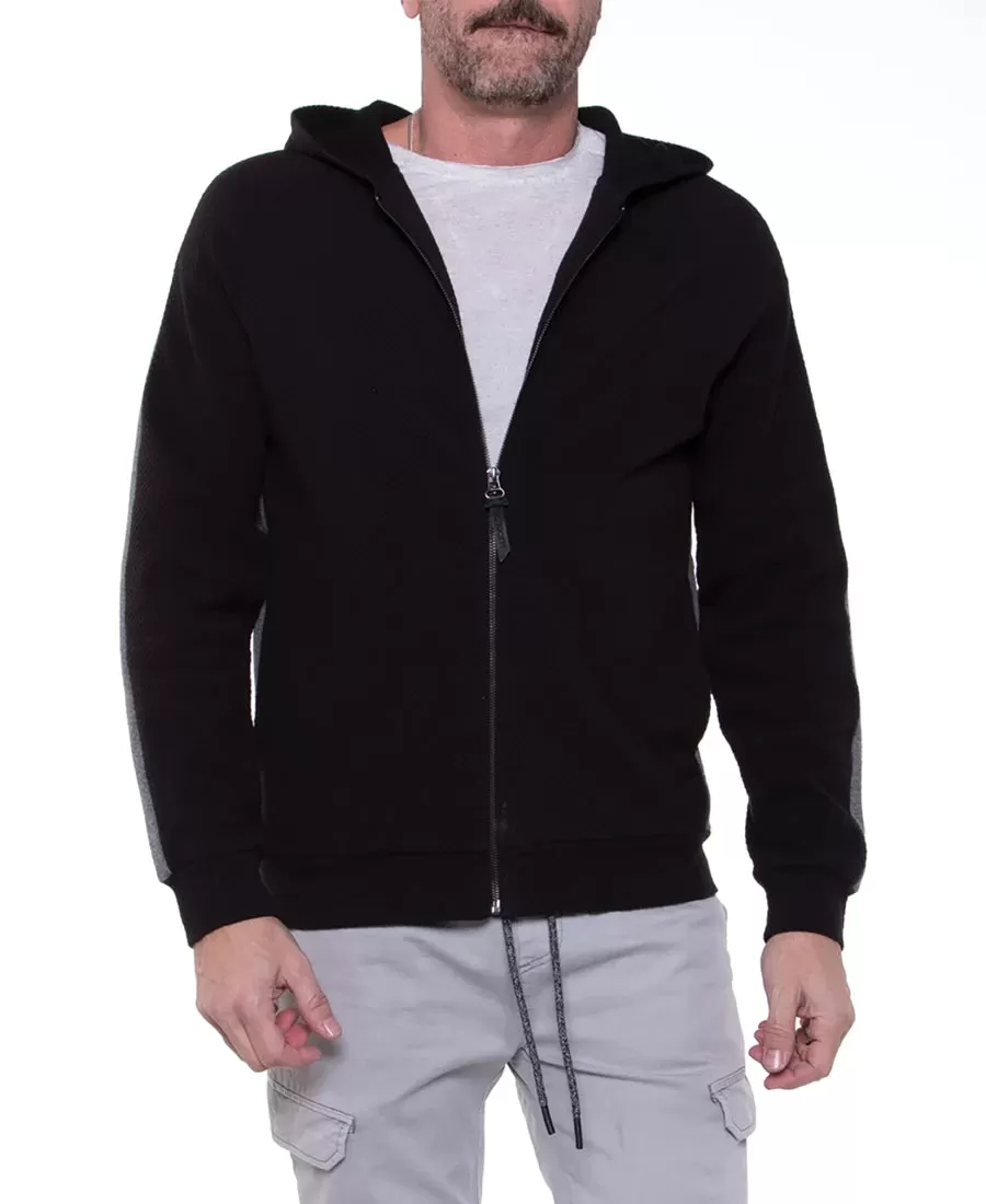 CIVIL SOCIETY HERSCHEL WAFFLE KNIT HOODIE BLACK