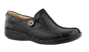 Clarks Un Loop Black Leather Shoes #85071