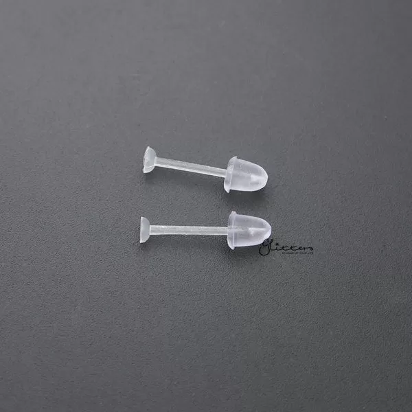 Clear Invisible Earrings Retainer | Light Flat Top Ear Piercing