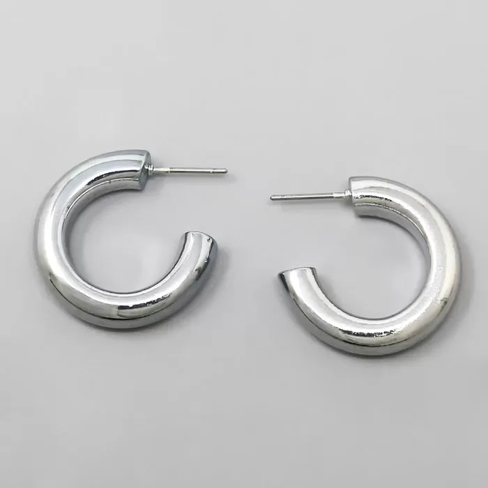 Color Dipped Metal Tube Hoop Earrings