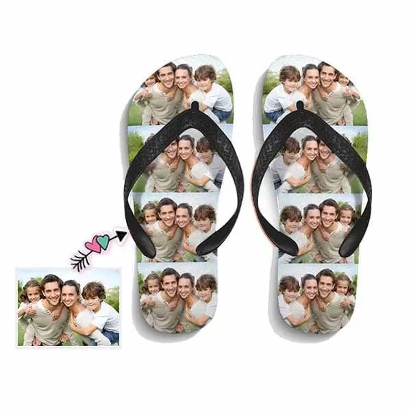 Custom Photo Personalized Flip Flops Beach Souvenir Gift Applique Beach Life Gift For Boyfriend And Girlfriend