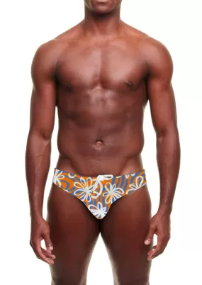 Daisy Wave Slim Swim Brief (Orange & Blue)