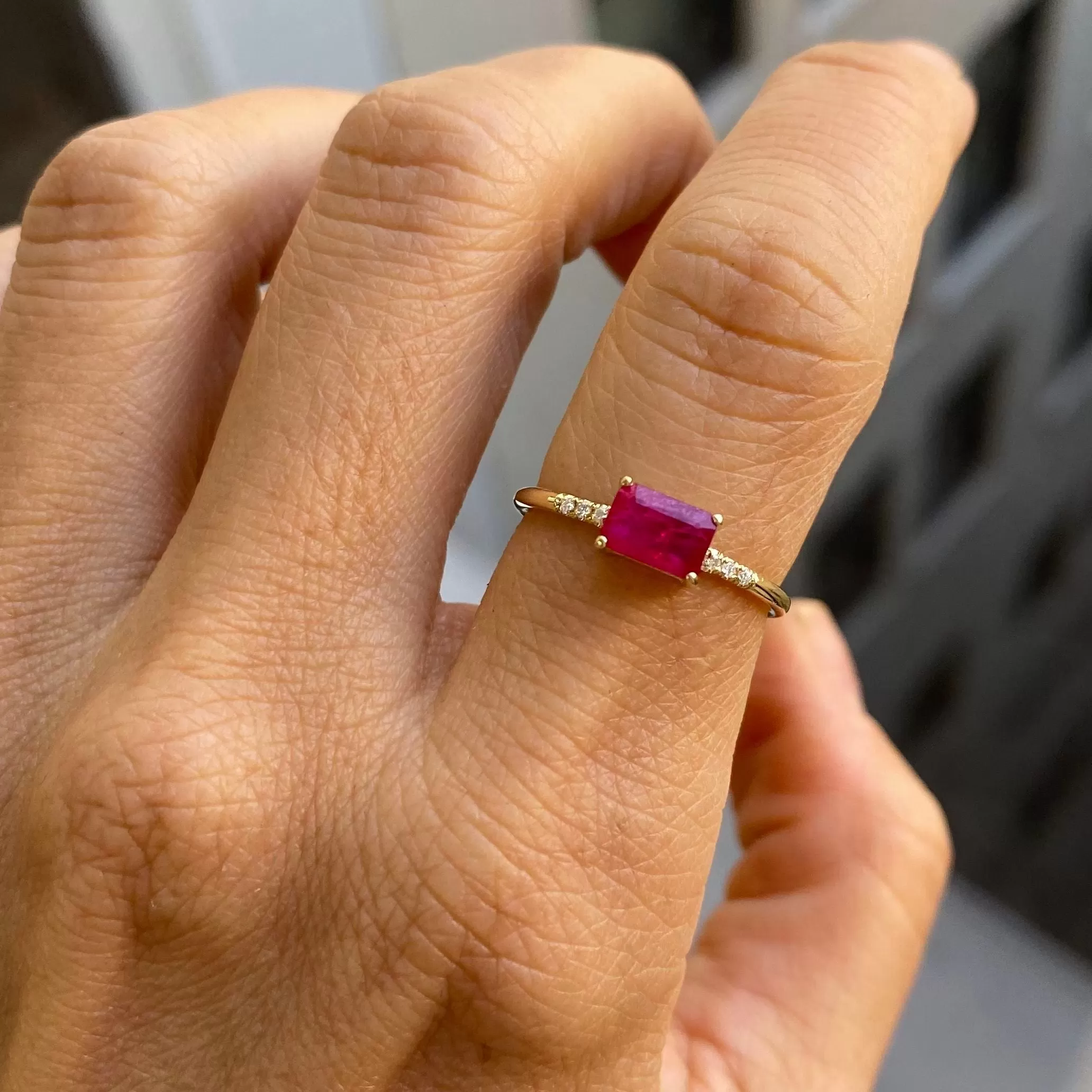 East West Equilibrium Ruby Ring