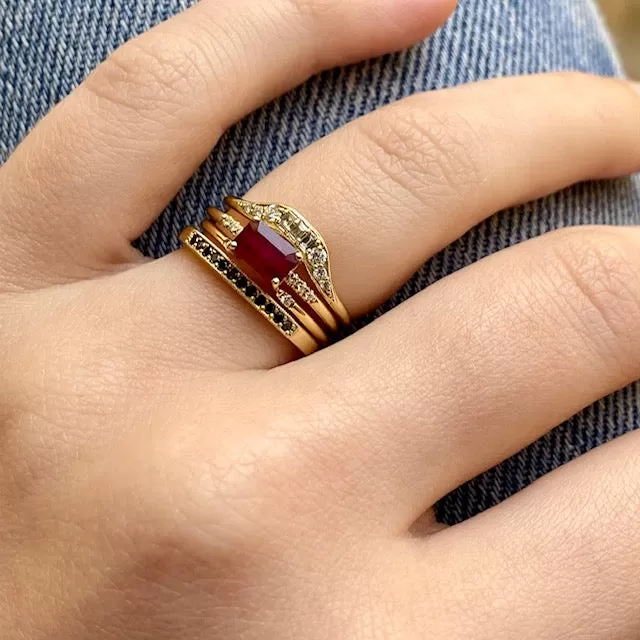 East West Equilibrium Ruby Ring